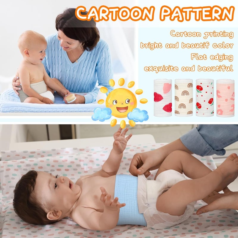 Vabean 8 Pcs Baby Infant Umbilical Cord Comfort Adjustable Cotton Belly Band for Protection, Baby Gifts for 0 To12 Months (Cute) - Image 3